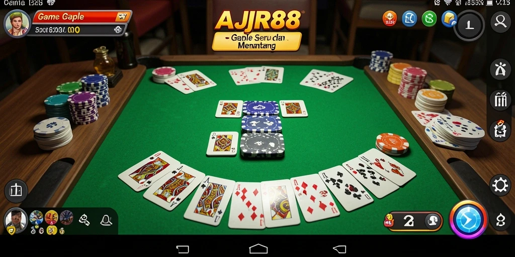 Tampilan gameplay AJR88 saat bermain Gaple yang seru.