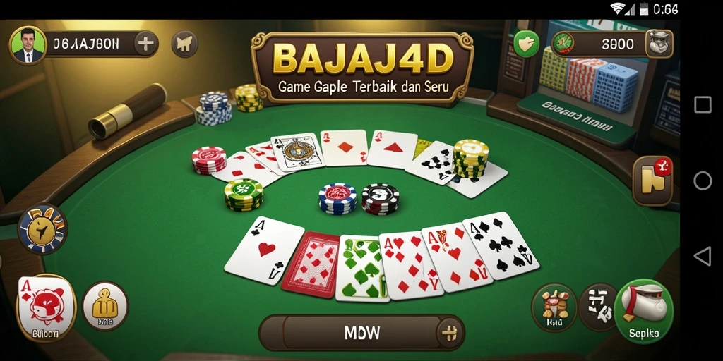 Tampilan gameplay seru dari game Gaple BAJAJ4D.