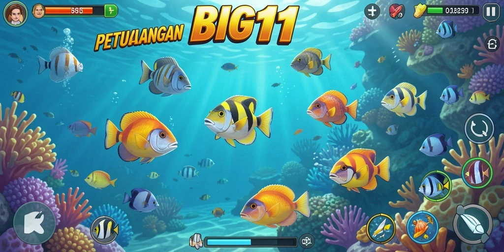 Tangkapan ikan yang beragam dalam gameplay BIG11.