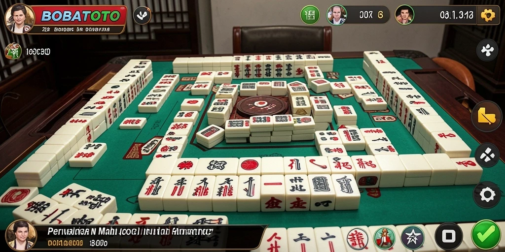 Tampilan gameplay menyenangkan dari BOBATOTO dengan ubin Mahjong yang menarik.