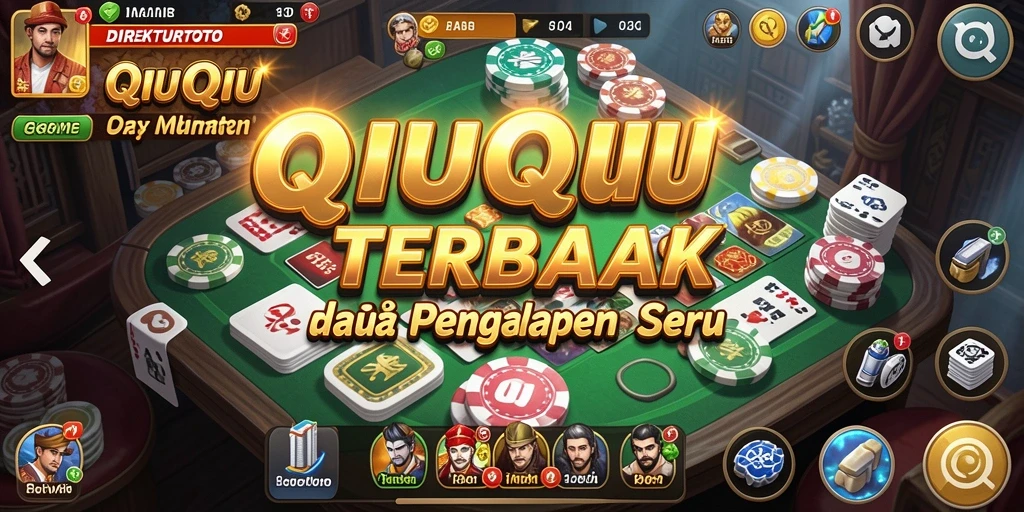 Tampilan gameplay seru dari DIREKTURTOTO dengan aksi kartu QiuQiu.