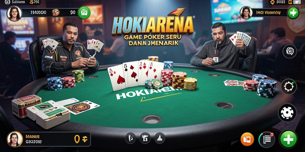 Tampilan menarik gameplay Poker di HOKIARENA