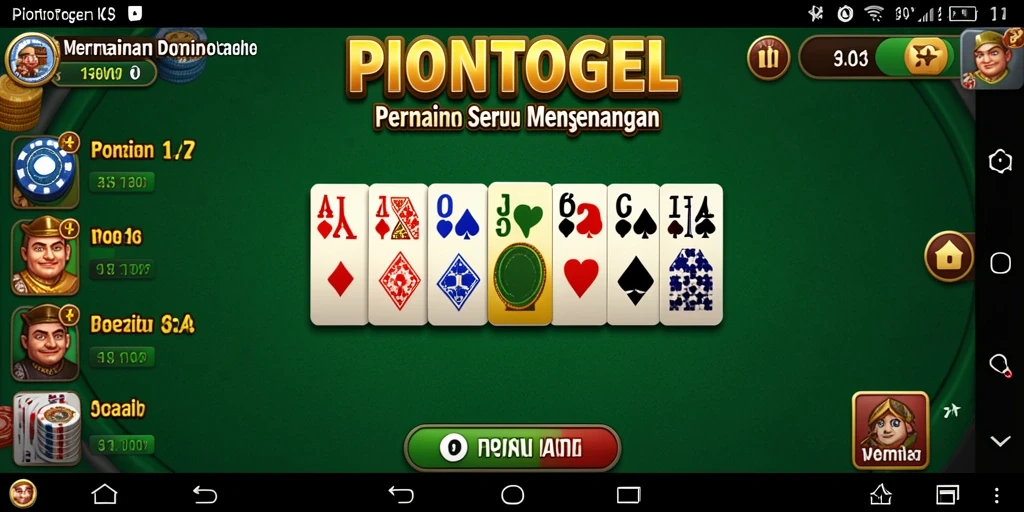 Screenshot gameplay PIONTOGEL yang menampilkan serunya permainan Domino.